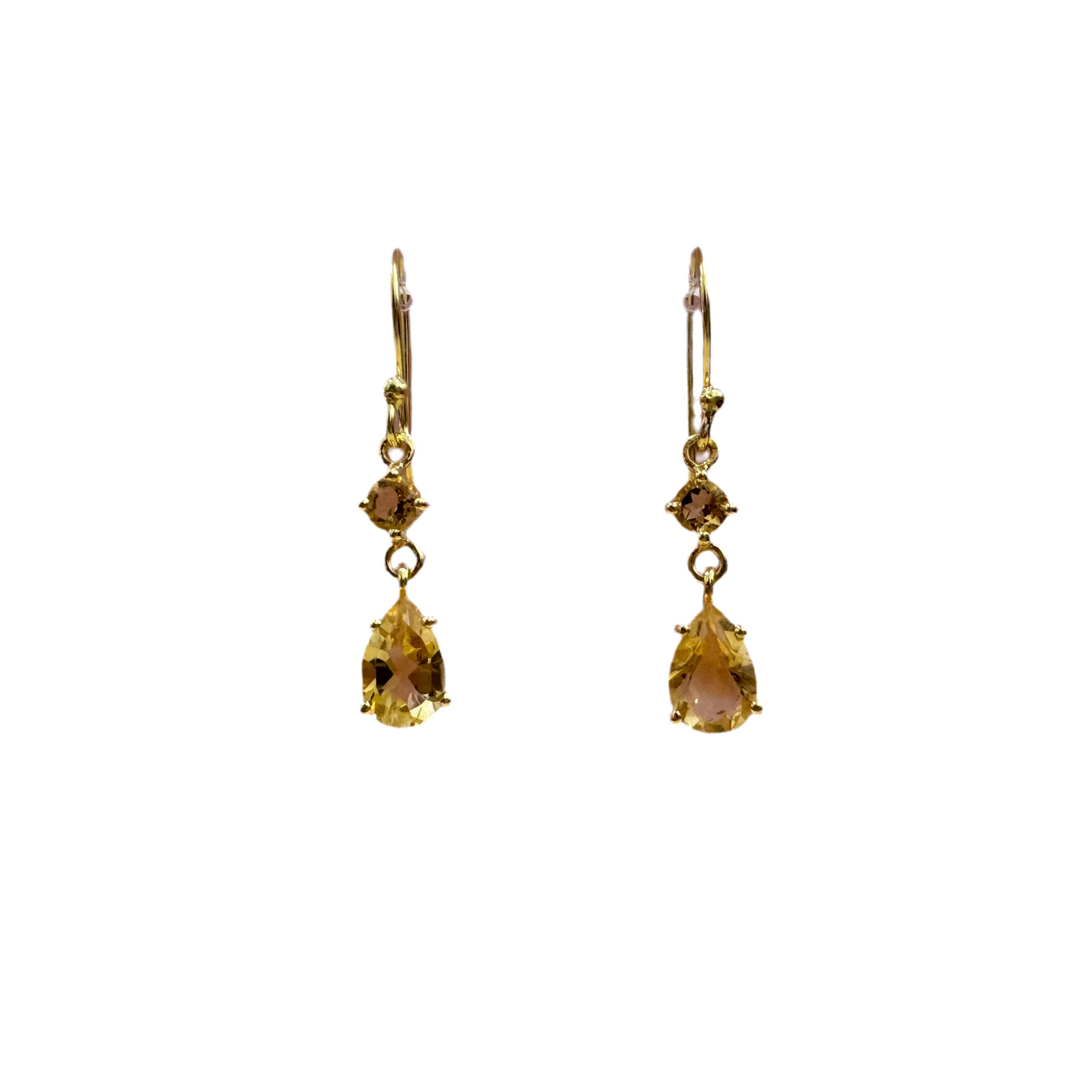 Delilah Drop Earrings - Citrine Gemstone Gold