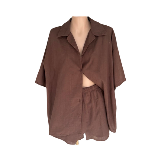 By Frankie Linen Set Chocolate