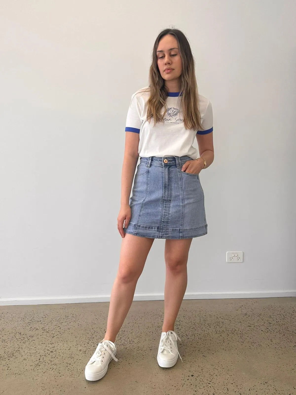 Wakee Denim - Aline Light Blue Denim Skirt