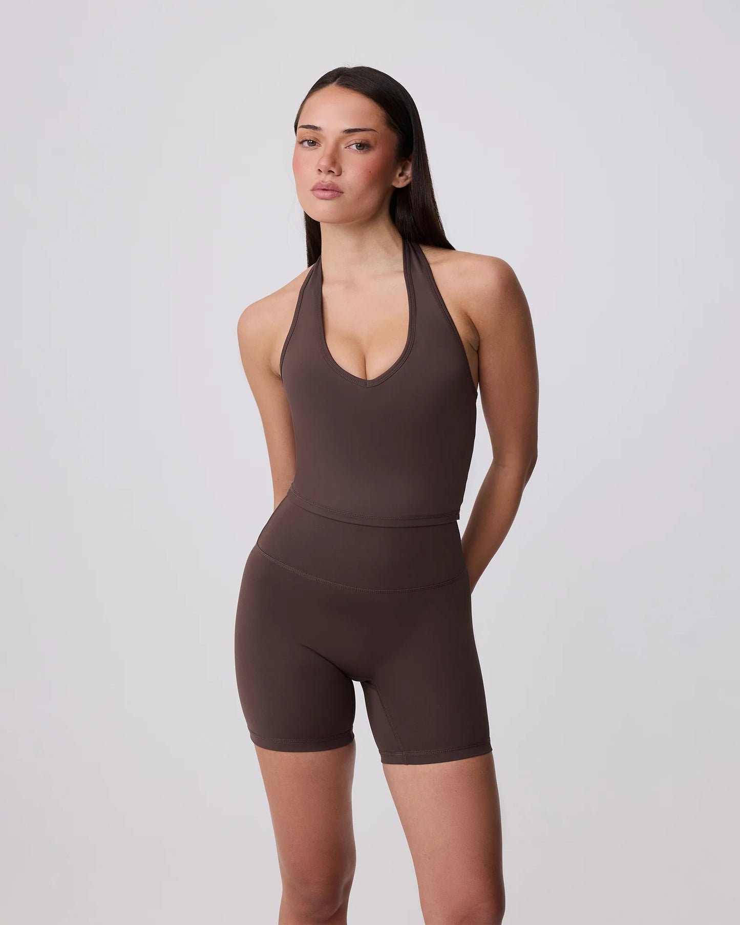Contour + Halter Neck Tank - Ground Coffee