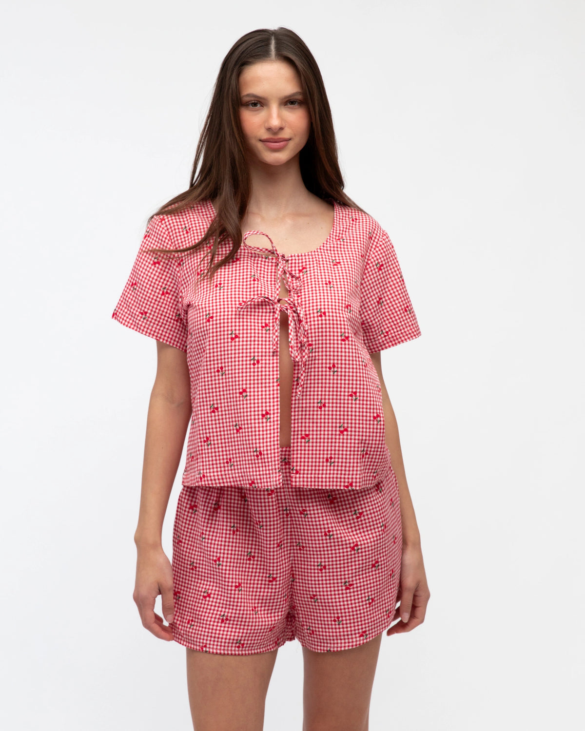 Selena Gingham Cherries Set