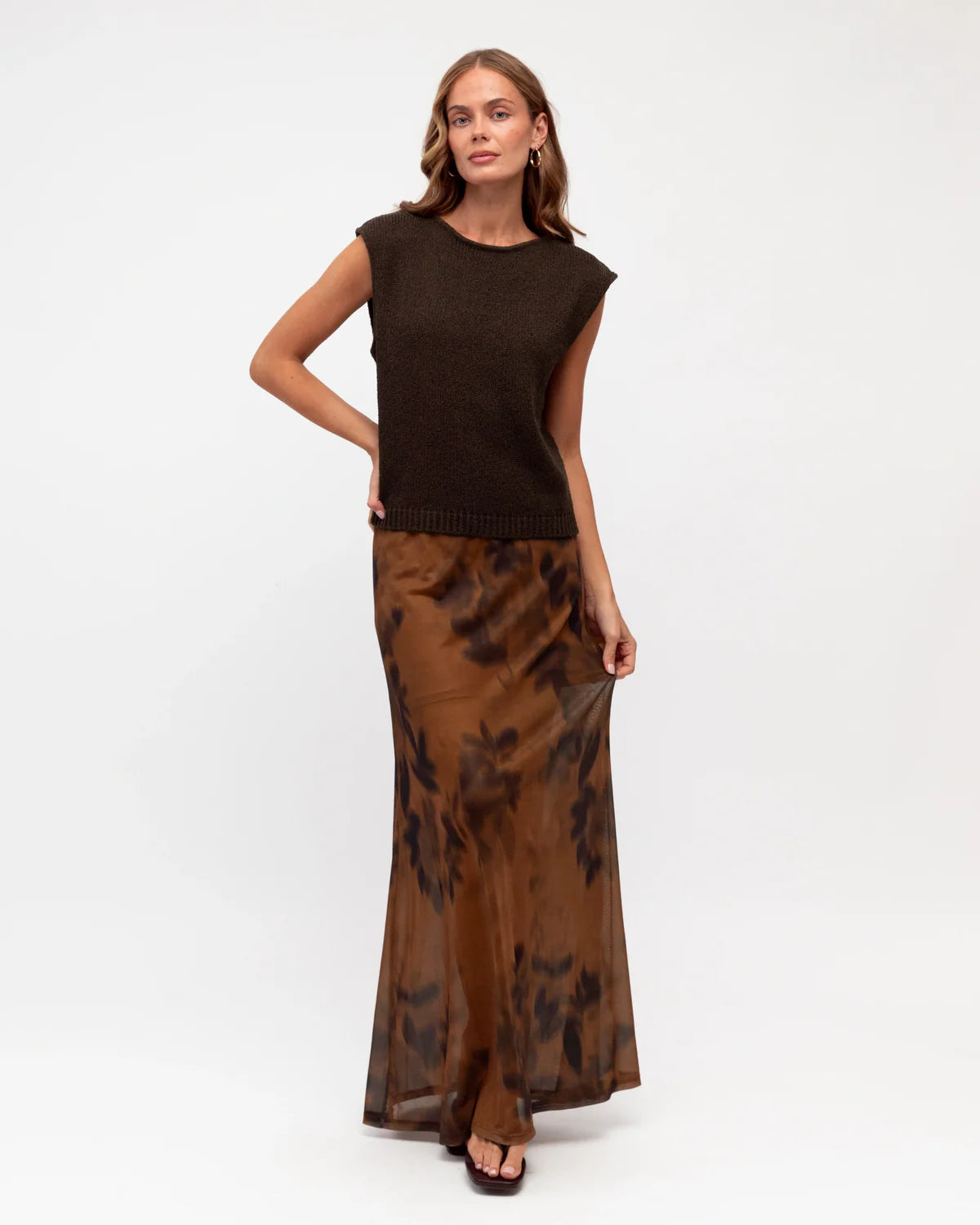 Hot Property Sheer Blur Maxi Skirt